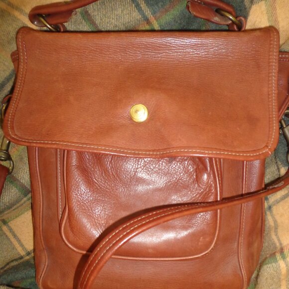 NWOT Leather Handbag Brown Removable Strap Carrying Handle Flap Top Push-Snap - Picture 13 of 14